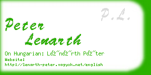 peter lenarth business card